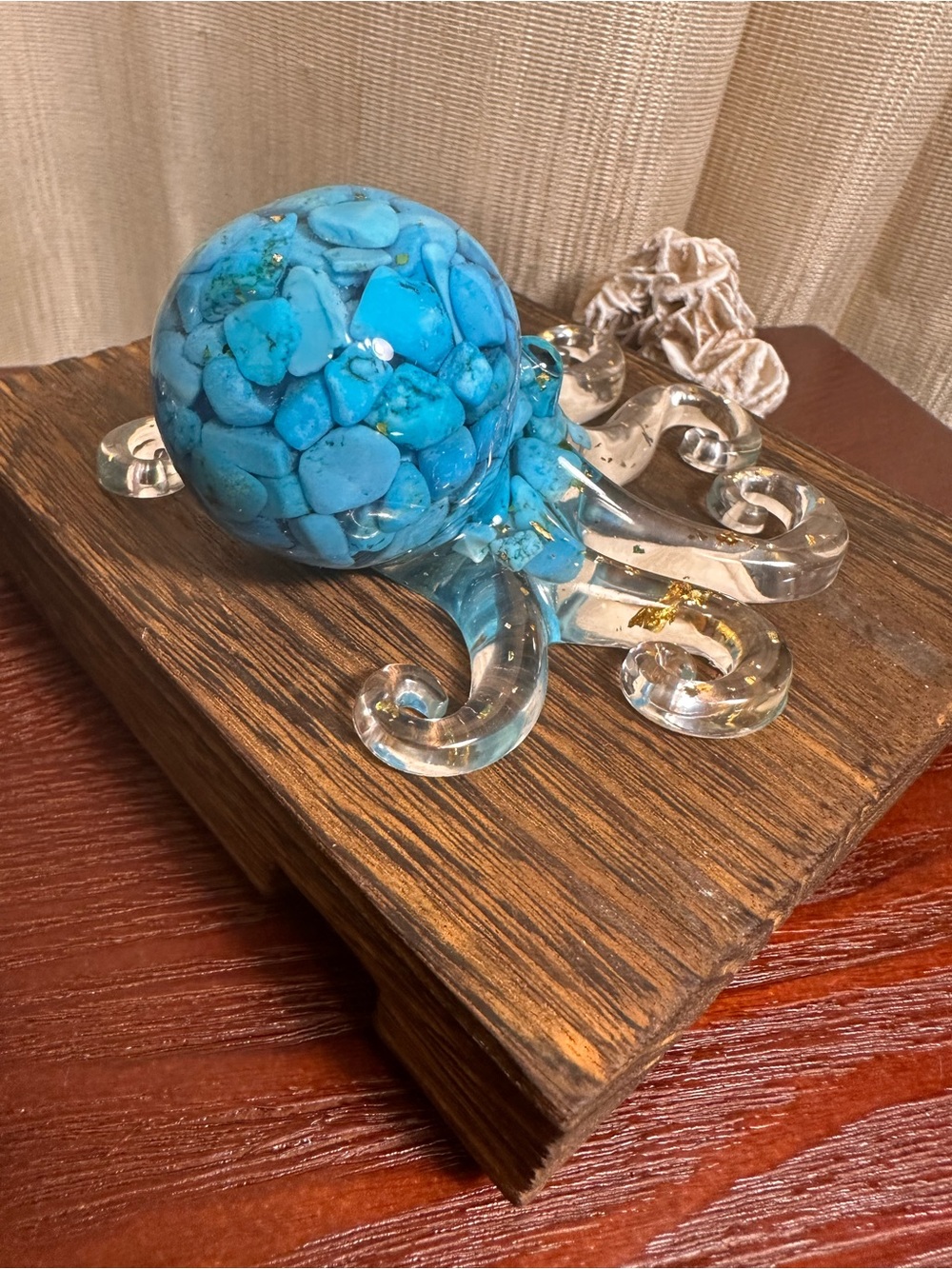 Resin and Blue Crystal Chips Octopus Figure - Picture 11 of 16